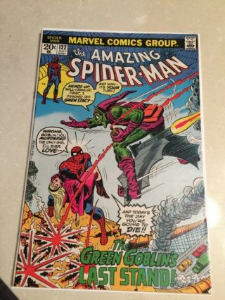 Rare 1973 Bronze Age Spider - Man 122 Key Death Green Goblin Complete Wow