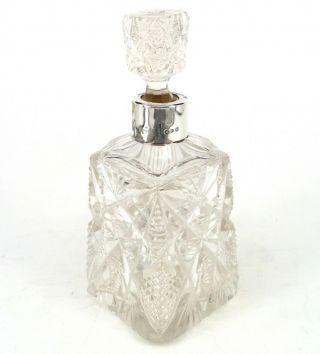Victorian Silver Mounted Perfume Bottle 1897 Hallmarked Sterling By King & Sons