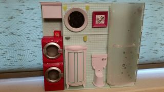 Bathroom/bedroom/laundry Wall To Barbie Mattel My House Fold Up Dollhouse