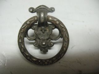 Vintage Cast Brass And Steel Drawer Pull 1 & 1/4  X 1 & 1/2