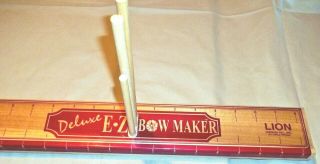 Vintage Ribbon Wooden Deluxe E - Z Bow Maker Ribbon Spool Holder 21” 3
