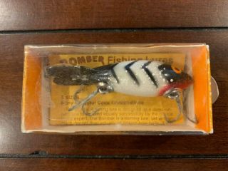 Bomber Lures Vintage Fishing Lure And Paperwork - White/black