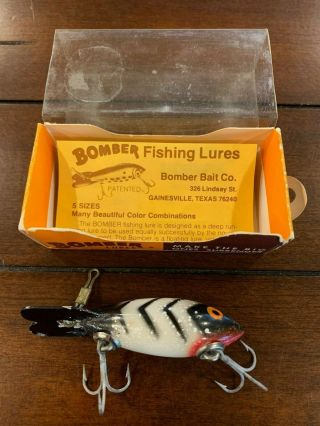 Bomber Lures Vintage Fishing Lure and Paperwork - White/Black 2