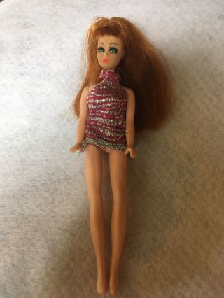 Vintage 1970s Topper Dawn Doll Glori In Fuschia Flush 0601