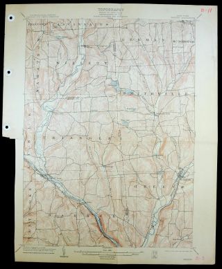 1904 Greene York Whitney Point Rare Antique Usgs Topographic Topo Map
