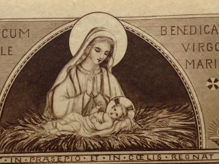 Antique Religious Holy Card Nativity Virgin Christ