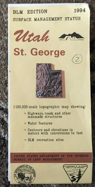 Usgs Blm Edition Topographic Map Utah - St.  George