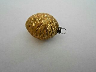 Antique Christmas Tree Ornament Gold Mercury Glass Embossed Pine Cone 1 Only