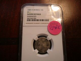 1805 Draped Bust Dime 5 Berries Graded Good Details By Ngc Rare Coin