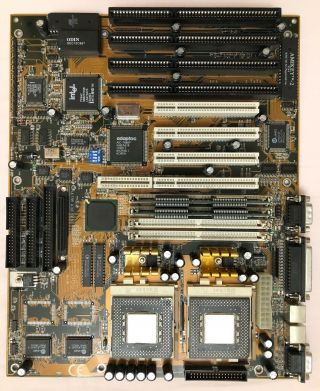 Gigabyte Dual Socket 7 Ga - 586dx Motherboard,  Pentium 200mmx X2,  16mb Ram.  Rare