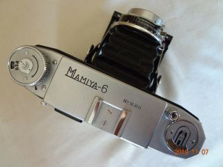 Rare Near Mamiya 6 6x6 film folding camera w/zukio75/3.  5,  box,  cap Japan 2130 3