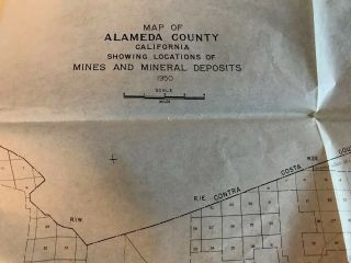 Map Of Alameda County California Mines And Mineral Deposita 1950 26x17