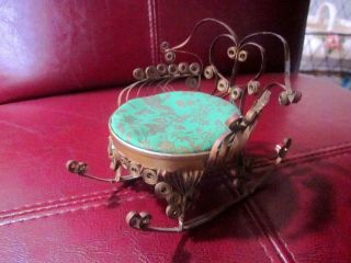 Vintage Curled Tin Can Rocking Chair For Victorian Doll House.