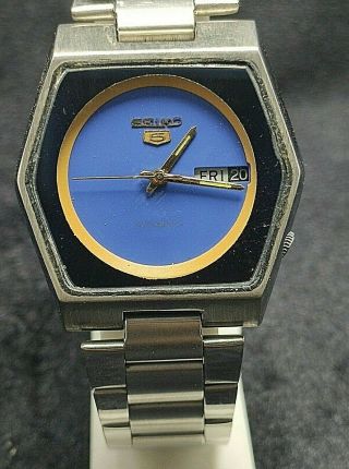 Rare Vintage Seiko Blue Dial Wrist Watch For Men 