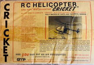 Rare 1980 Vintage Rc Gmp Cricket Helicopter In Retail Box Parts Only Made In Us