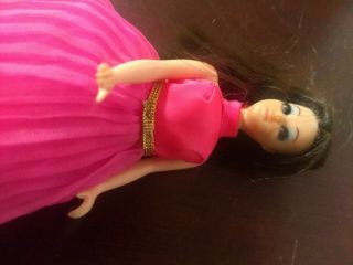 DAWN DOLL TOPPER TOYS 1970S VINTAGE GLORI BANGS OUTFIT PINK DRESS GOWN 3