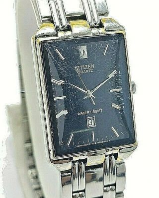 Vintage Citizen 580643 Quartz Black Dial Wrist Watch For Men 