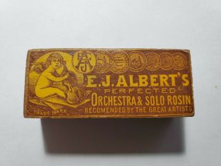 Antique Ej Albert’s Perfected Orchestra & Solo Violin Resin Putti Cherub No Res