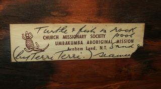 Rare Umbakumba Mission Australian Aboriginal Bark Painting by Terri Terri 1960s 2