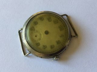 32mm Vintage Engraved Swiss Wristwatch Fixed Lugs