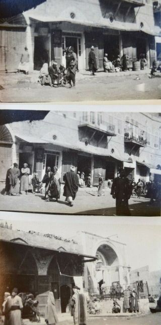 1900s Israel Antique Photo Jaffa Street Scene - Guard House Jaffa