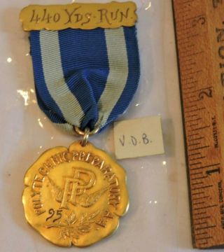 Rare 1895 Brooklyn Polytechnic 440yd Victor D Brenner? Vdb Track Medal - Gold??