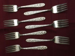 National Silver Co.  Narcissus Silverplate Salad Forks