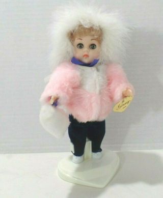 Vintage Vogue Ginny Doll - 1986 - Snow Time - Pink And White Fur Jacket Muff Hat