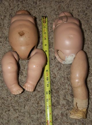 Vintage Composition Doll Parts,  2 Baby Bodies 1 Marked Alexander (dionne?) Legs