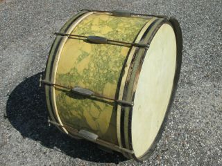 Vintage Slingerland Radio King Bass Drum 1930s - 40s Rare Marble Finish Krupa Jr.
