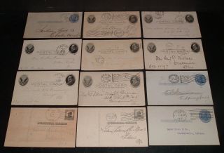Lqqk 12 Antique Early 1900s U.  S.  Letter Postal Cards,  Various States 4