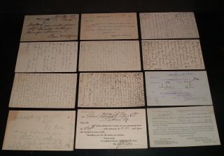 LQQK 12 antique early 1900s U.  S.  LETTER POSTAL CARDS,  various states 4 2