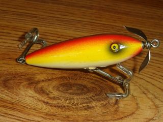 Vintage Fishing Lure Wooden Paw Paw Bait Co.  Surface Bait Series 3205 Rainbow