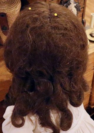 143 Antique 12 " Human Hair Doll Wig For Antique French Or German Bisque Doll