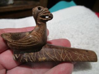 Rare Effiigy Engraved Bird Pipe
