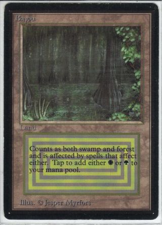 Mtg Rare Beta Bayou Dual Land Magic The Gathering 1993 Card