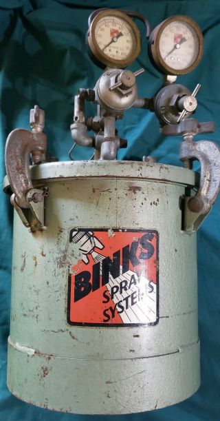Binks Rare Hard To Find Logo Model D - 5668 Pressure Pot Very Old