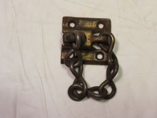 Antique Brass Plated Night Latch Door Security Slide Chain & Hanger Only 12