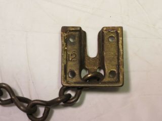 Antique Brass plated Night Latch Door Security Slide Chain & hanger ONLY 12 2