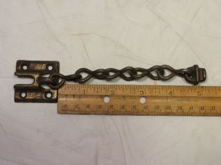 Antique Brass plated Night Latch Door Security Slide Chain & hanger ONLY 12 3