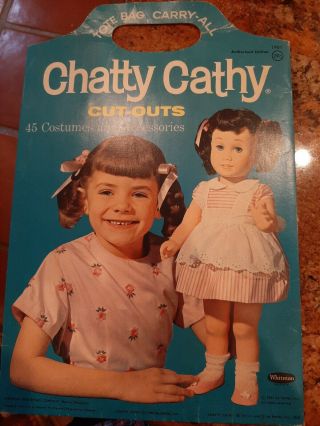 Chatty Cathy Cut - Outs - Whitman,  1961,  Tote - Bag Carry - All Doll Clothes
