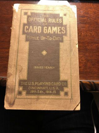 Antique 1914 - 1915 The Official Rules Of Card Games,  Hoyle Up - To - Date