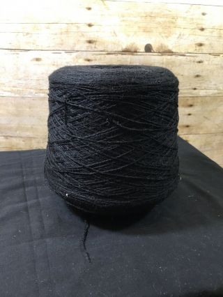 Cone Of Weaving Knitting Yarn Thread Crochet Black