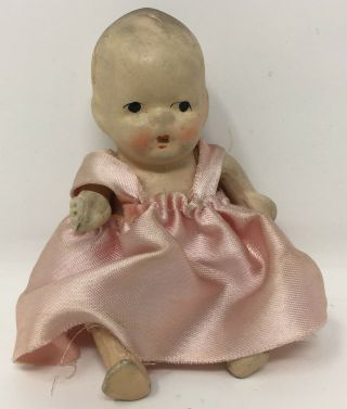 Vintage Bisque Porcelain Dollhouse Miniature Baby Doll Stamped Japan