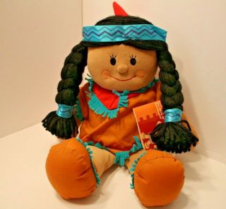 Lil Pocahontas Gibson Greetings Doll With Story Book Tag 1995 Vintage Plush
