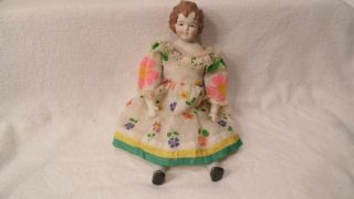 Vintage Handmade Porcelain Doll.  Made From A Kit,  10 " Long
