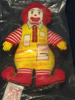 1984 McDonald ' s Stuffed Ronald McDonald Cloth Doll Toy 5 