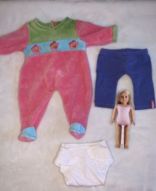 American Girl Bitty Baby Twins Sleeper - Ag Coat - Ag Diaper - Ag Pant & Ag Craft Doll
