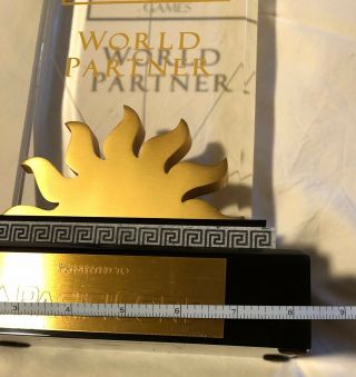 Vintage 1998 Nike World Masters Games World Partner Lucite Trophy Very Rare 3