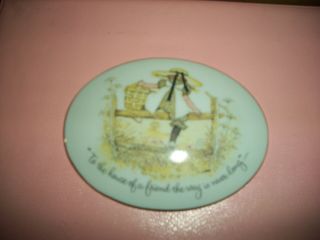 Vintage Holly Hobbie porcelain wall plaque made in Japan,  6.  5 